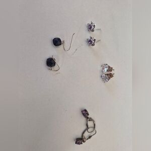 Sterling Silver 4 Sets Of Earrings